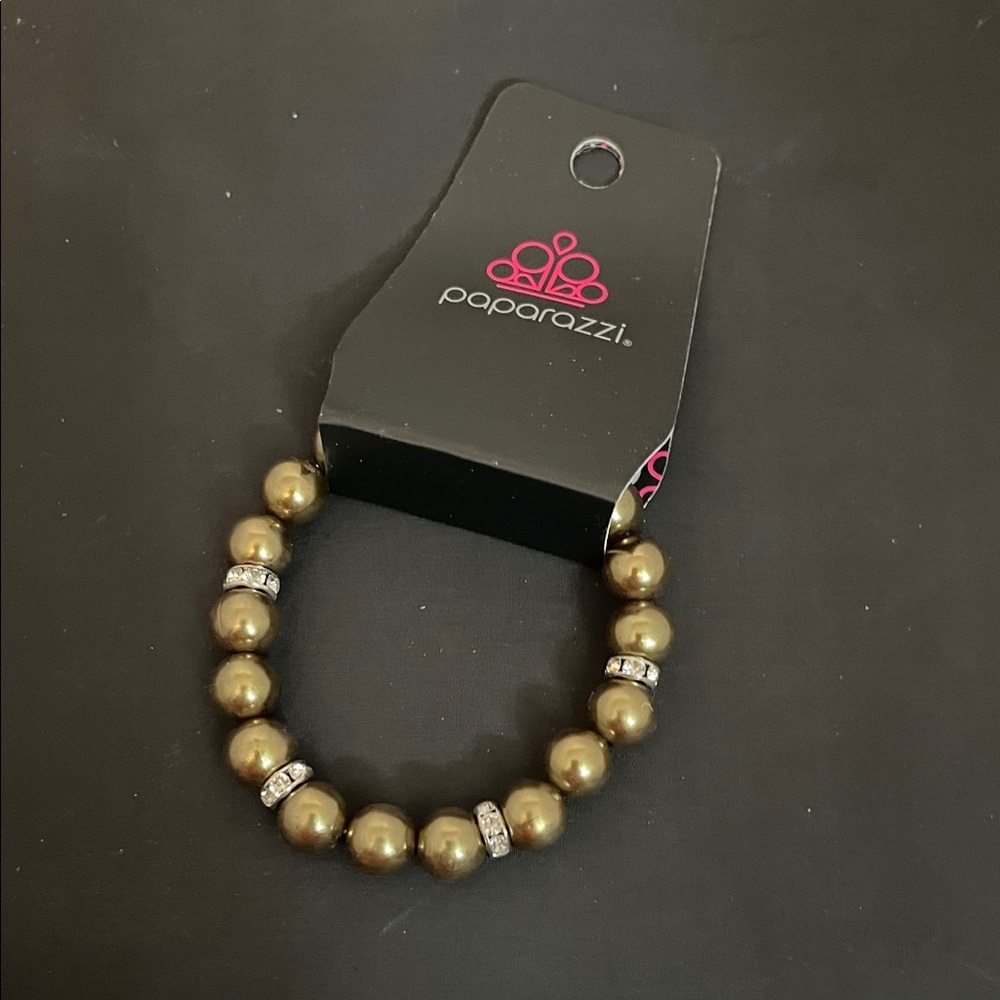 Paparazzi Metallic Gold Bracelet With Silver Accents Paparazzi Metallic Gold Bracelet With Silver Accents
